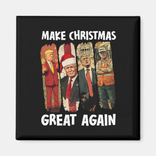 Make Christmas Great Again Funny Santa Trump 2024  Magnet