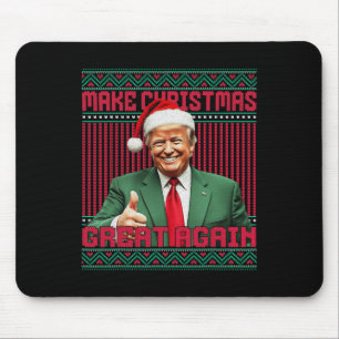 Make Christmas Great Again Funny Santa Trump 2024 Mouse Pad