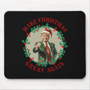 Make Christmas Great Again Funny Santa Trump 2024 Mouse Pad