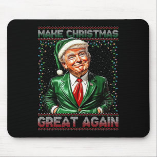 Make Christmas Great Again Funny Santa Trump 2024  Mouse Pad