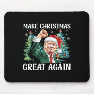 Make Christmas Great Again Funny Santa Trump 2024  Mouse Pad