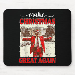Make Christmas Great Again Funny Santa Trump 2024 Mouse Pad