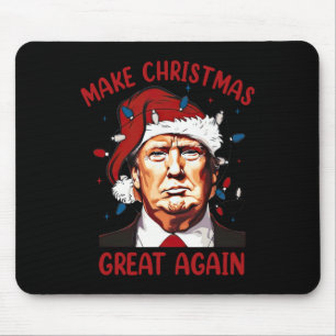Make Christmas Great Again Funny Santa Trump 2024 Mouse Pad