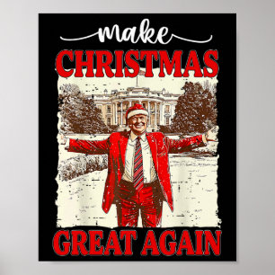 Make Christmas Great Again Funny Santa Trump 2024  Poster