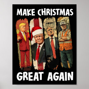 Make Christmas Great Again Funny Santa Trump 2024 Poster