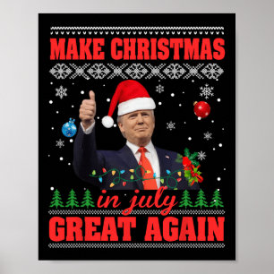 Make Christmas Great Again Funny Santa Trump 2024 Poster
