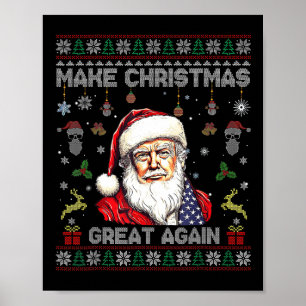 Make Christmas Great Again Funny Santa Trump 2024  Poster