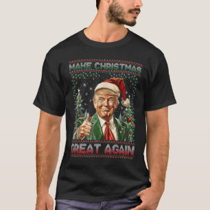 Make Christmas Great Again Funny Santa Trump 2024  T-Shirt