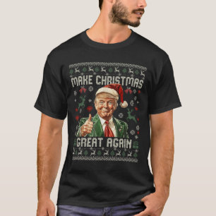 Make Christmas Great Again Funny Santa Trump 2024 T-Shirt