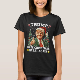Make Christmas Great Again Funny Santa Trump 2024  T-Shirt