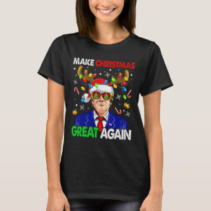 Make Christmas Great Again Funny Santa Trump 2024  T-Shirt