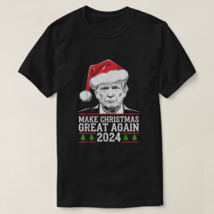 Make Christmas Great Again Funny Santa Trump 2024  T-Shirt