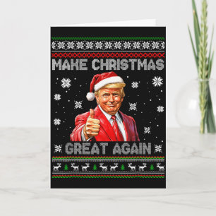 Make Christmas Great Again Funny Santa Trump 2025  Card