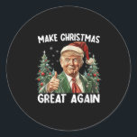 Make Christmas Great Again Funny Santa Trump 2025  Classic Round Sticker<br><div class="desc">Make Christmas Great Again Funny Santa Trump 2025 Men Xmas</div>
