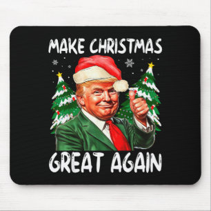Make Christmas Great Again Funny Santa Trump 2025 Mouse Pad