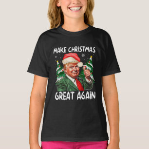 Make Christmas Great Again Funny Santa Trump 2025 T-Shirt