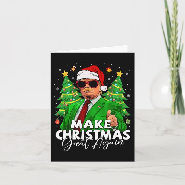 Make Christmas Great Again Funny Santa Trump Chris Card (Front)