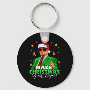 Make Christmas Great Again Funny Santa Trump Chris Keychain