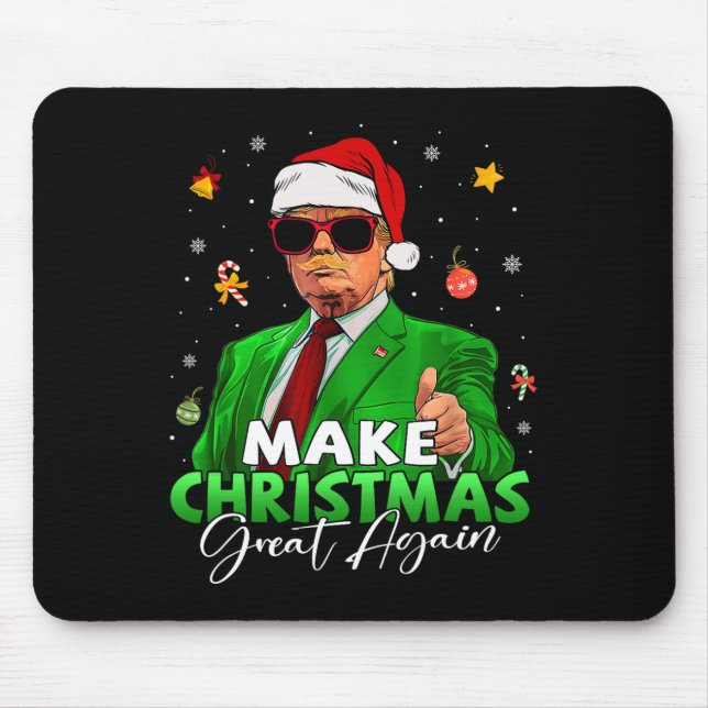 Make Christmas Great Again Funny Santa Trump Chris Mouse Pad (Front)