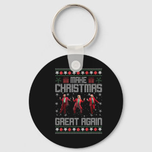 Make Christmas Great Again Funny Santa Trump Dance Keychain