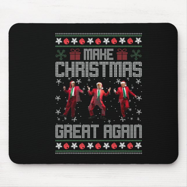 Make Christmas Great Again Funny Santa Trump Dance Mouse Pad (Front)
