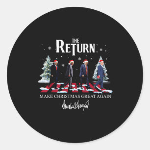 Make Christmas Great Again Funny Santa Trump Pajam Classic Round Sticker