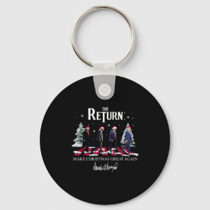 Make Christmas Great Again Funny Santa Trump Pajam Keychain