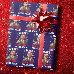 Make Christmas Great Again Funny Santa Trump Xmas Wrapping Paper