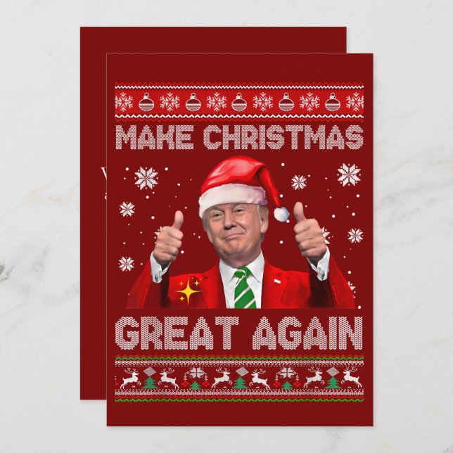 Make Christmas Great Again, Funny Trump Christmas  Holiday Card (Front/Back)