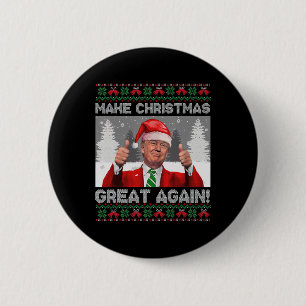 Make Christmas Great Again Funny Trump Pyjamas Ugl 2 Inch Round Button
