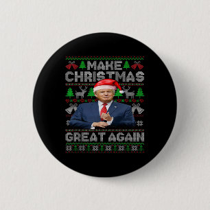 Make Christmas Great Again Funny Trump Santa Hat X 2 Inch Round Button