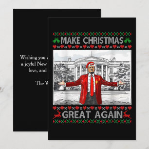 Make Christmas Great Again Funny Trump Ugly Black Holiday Card