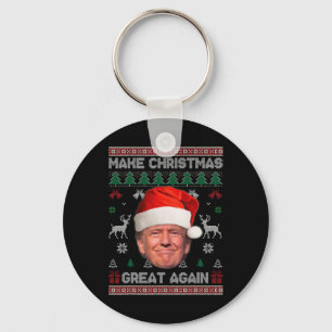 Make Christmas Great Again Funny Trump Ugly Sweate Keychain