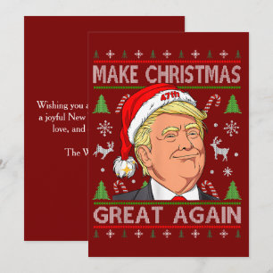 Make Christmas Great Again Funny Trump Ugly Xmas Holiday Card