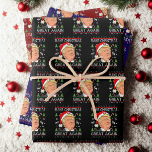 Make Christmas Great Again Funny Trump Ugly Xmas Wrapping Paper Sheet