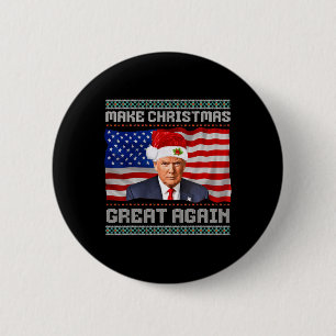 Make Christmas Great Again Funny Trump Xmas Snow P 2 Inch Round Button