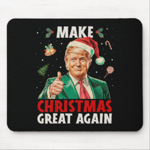 Make Christmas Great Again Funny Trump Xmas Snow P Mouse Pad