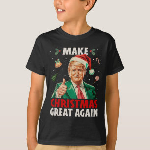 Make Christmas Great Again Funny Trump Xmas Snow P T-Shirt