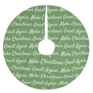 Make Christmas Great Again Green Brushed Polyester Tree Skirt