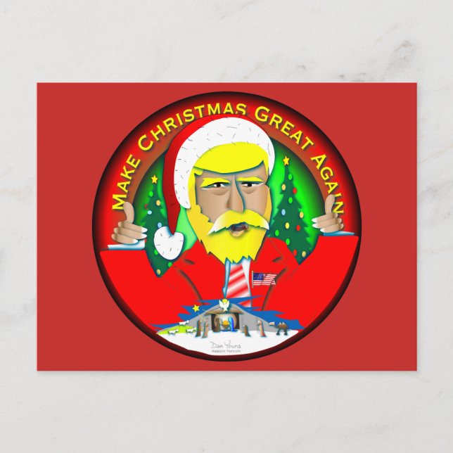 Make Christmas Great Again Holiday Postcard (Front)