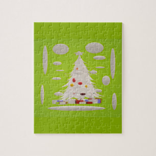 Make Christmas great again pale green snow baubles Jigsaw Puzzle