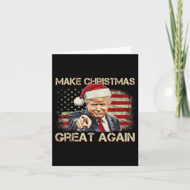 Make Christmas Great Again Santa Funny Trump Xmas  Card (Front)