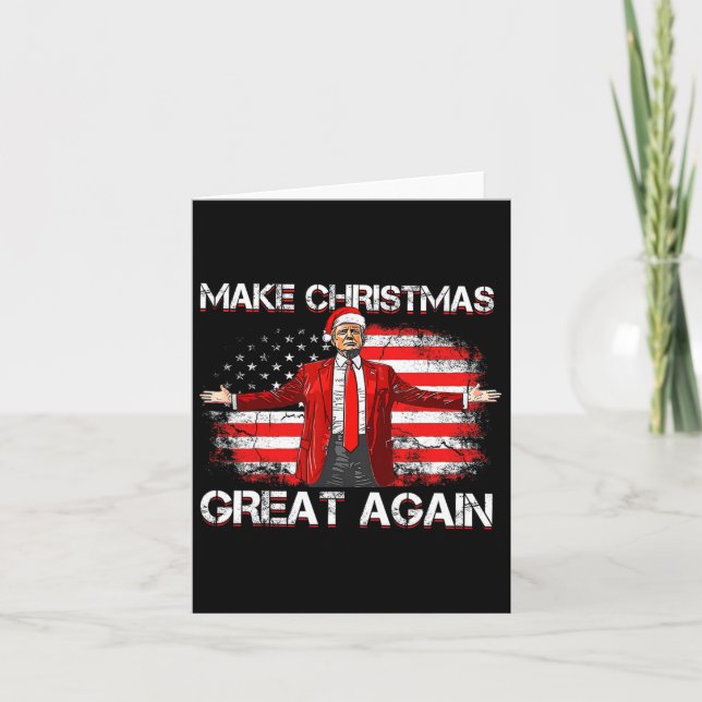 Make Christmas Great Again Santa Funny Trump Xmas  Card (Front)