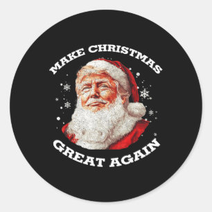 Make Christmas Great Again Santa Funny Trump Xmas Classic Round Sticker