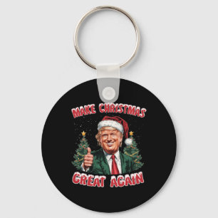 Make Christmas Great Again Santa Funny Trump Xmas Keychain