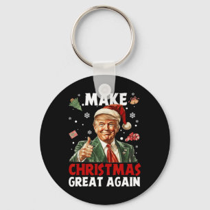 Make Christmas Great Again Santa Funny Trump Xmas Keychain