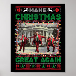 Make Christmas Great Again Santa Funny Trump Xmas Poster