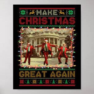 Make Christmas Great Again Santa Funny Trump Xmas Poster