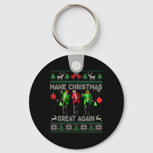 Make Christmas Great Again Santa Trump Dance Ugly Keychain