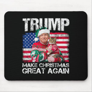 Make Christmas Great Again Santa Trump Usa Flag Xm Mouse Pad